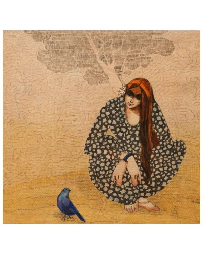 BLUE BIRD WITH LADY